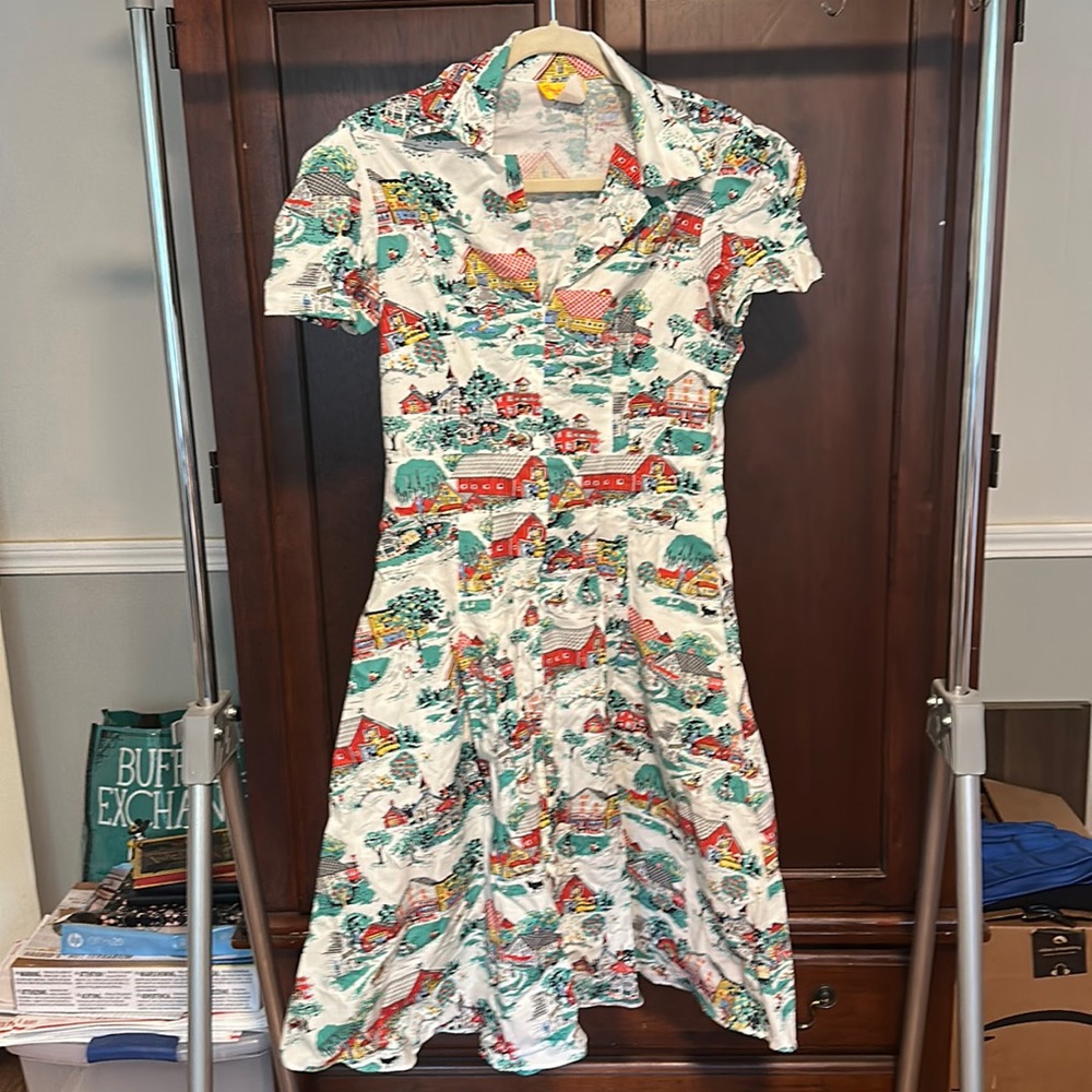 Bernie Dexter Multicolor Scenic Print Dress